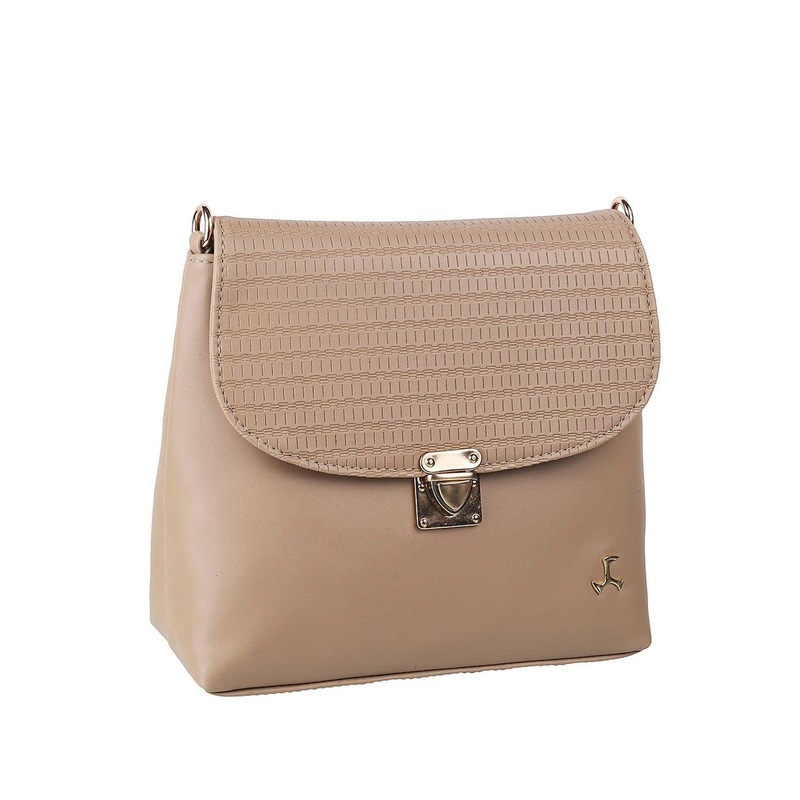 Mochi Beige Textured Sling Bag