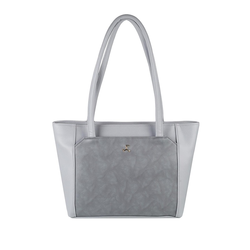 Mochi Grey PU Structured Shoulder Bag
