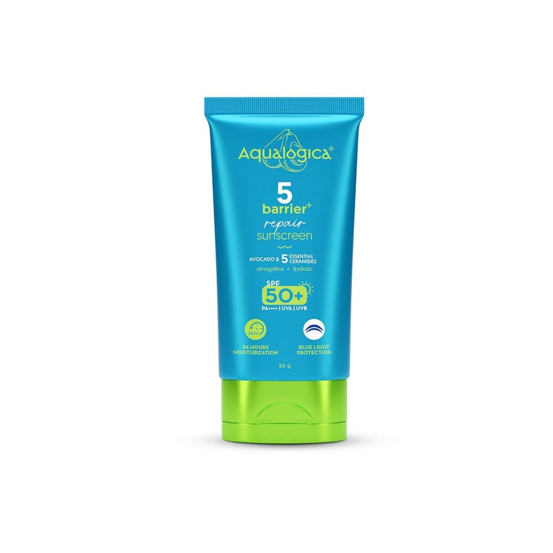 Aqualogica 5 Barrier+ Repair Avocado & 5 Essential Ceramides Moisturizing Sunscreen- 50g