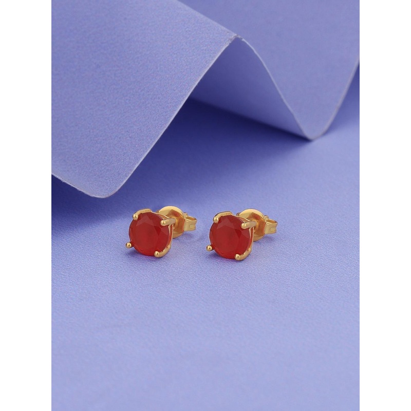 Carlton London 18kt Gold-Plated CZ Circular Stud Earrings