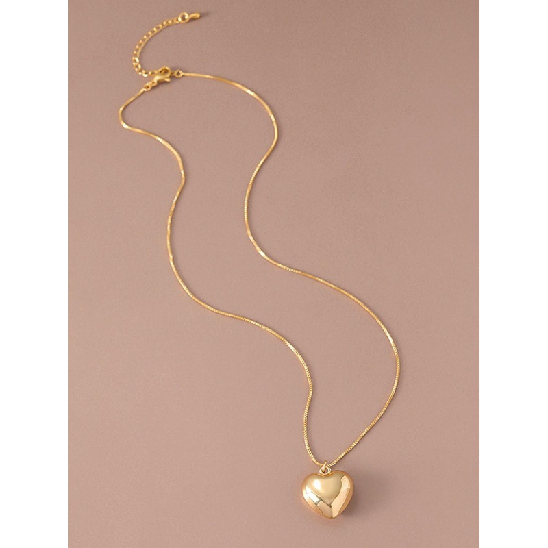 Designs & You Stainless Steel Gold-Plated Heart Shaped Pendant With Chain