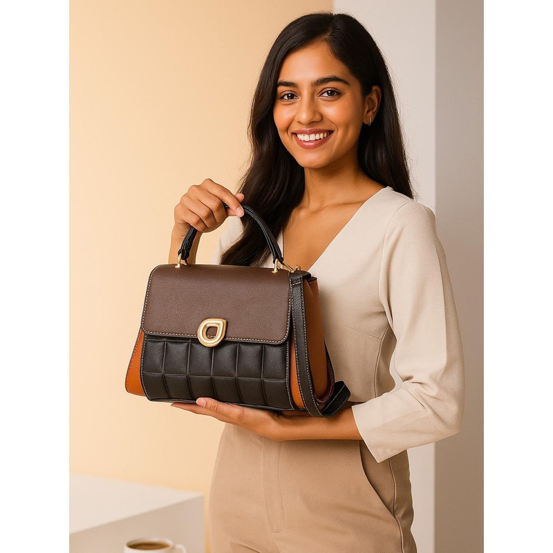 Diva Dale Colourblocked Oversized Structured Sling Bag