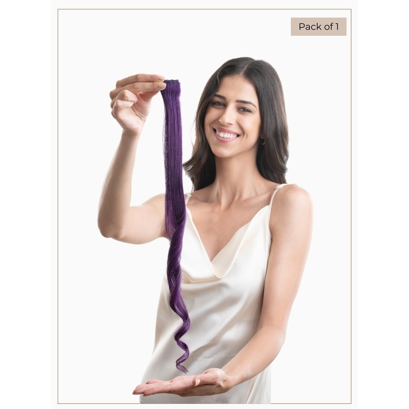 HAIR ORIGINALS Clip In Hair Color Streak – Purple Martini