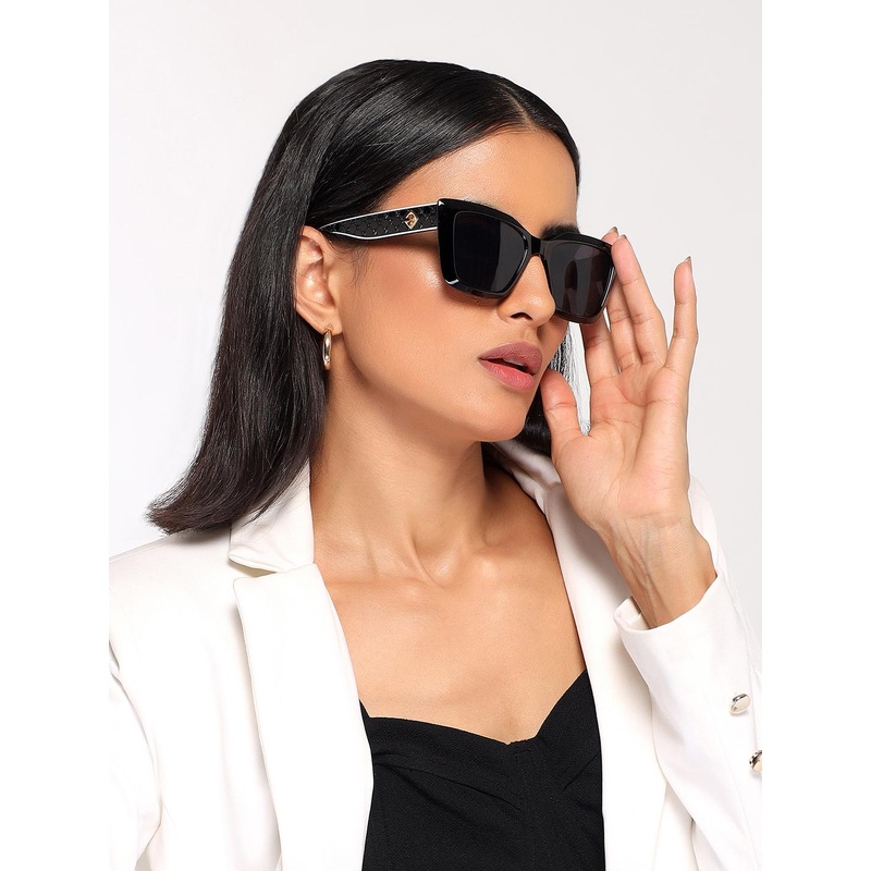 HASHTAG EYEWEAR Women Wayfarer Sunglasses With UV Protected Lens W-9095-black