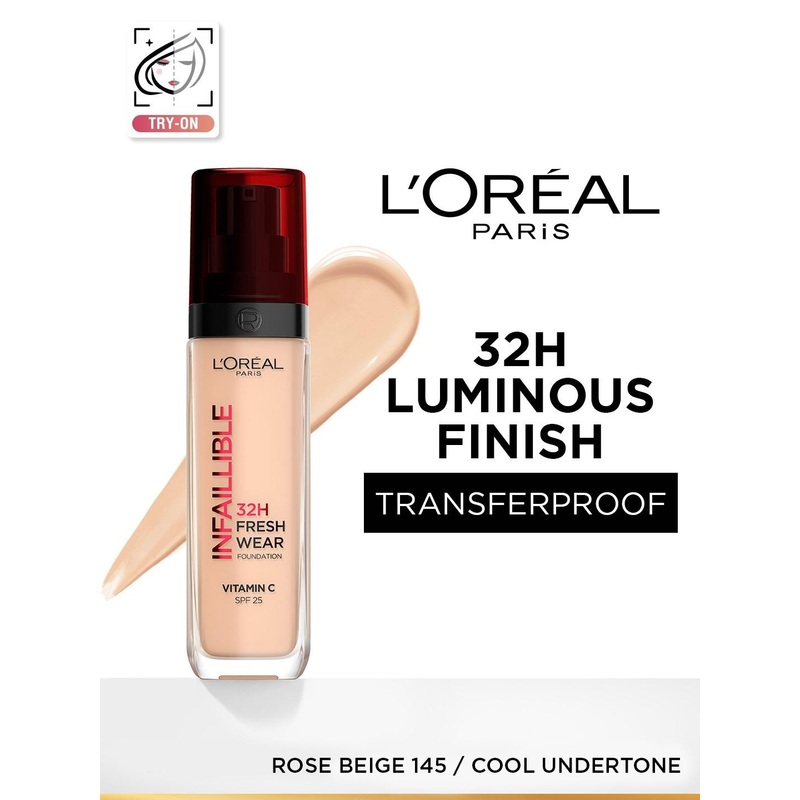 LOreal Paris Infallible 32H Fresh Wear Foundation 30ml – Rose Beige 145