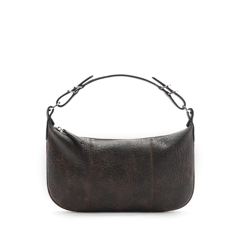 MANGO Textured Faux Leather Handheld Bag