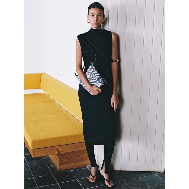 MANGO Zebra Print Bucket Shoulder Bag