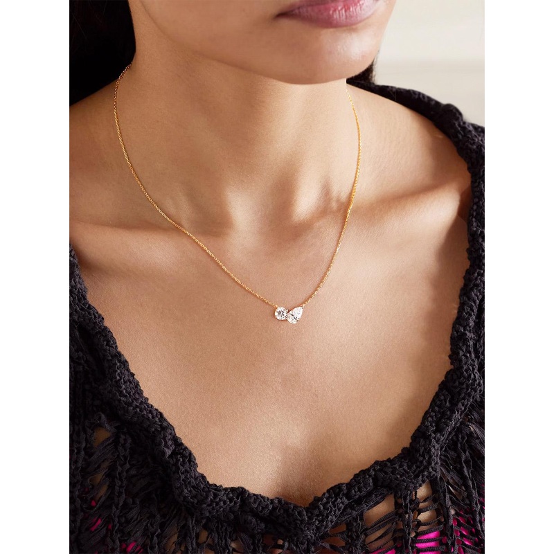 MINUTIAE Brass Gold-Plated Crystal Studded Necklace