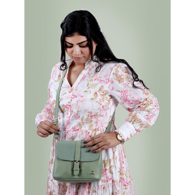 Mochi Green Solid Sling Bag