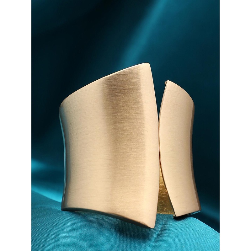 SOHI Women Gold-Toned Gold-Plated Cuff Bracelet