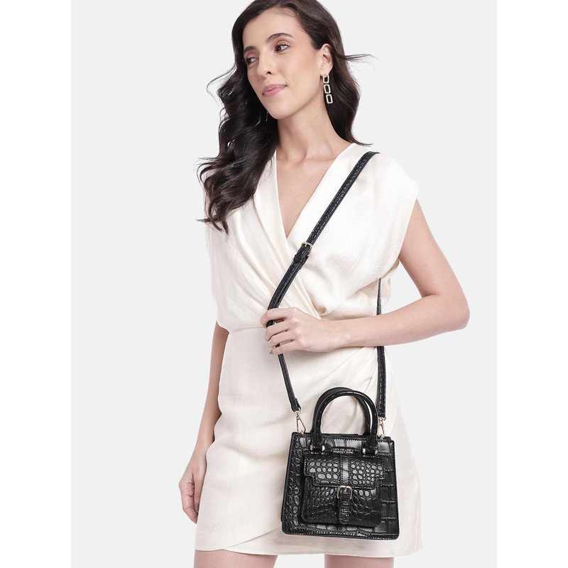 Van Heusen Croc-Textured Handheld Bag