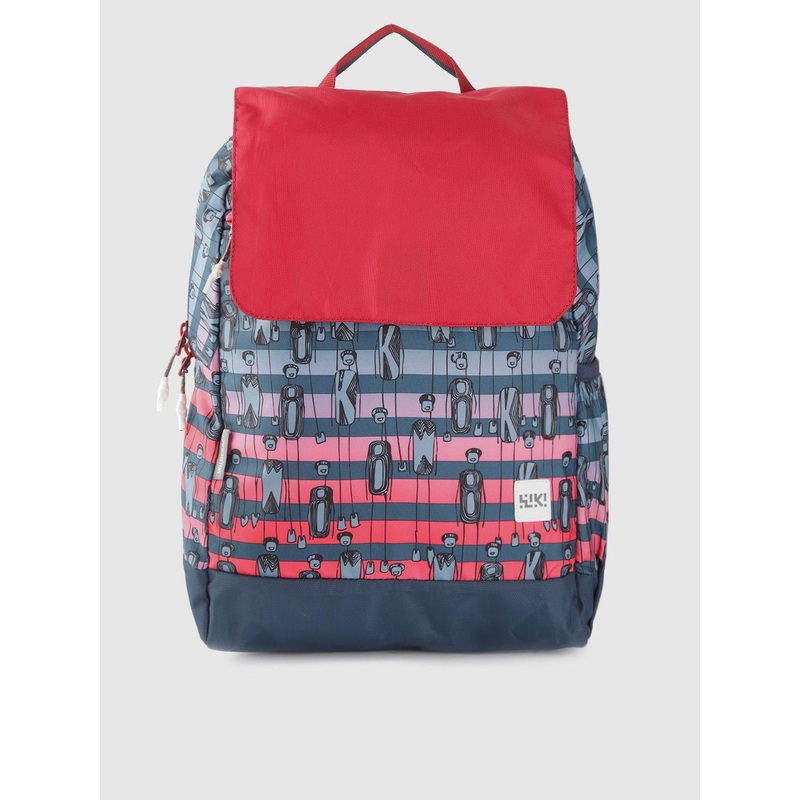 Wildcraft Women Red & Blue Graphic Print 13 Inch Laptop Backpack