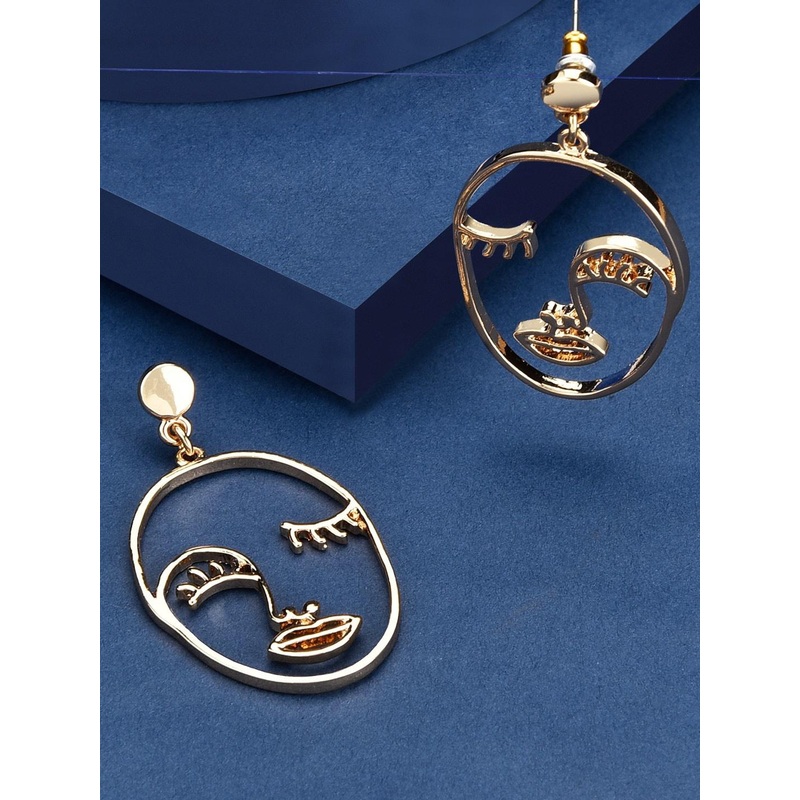 Accessorize London Gold-Plated Contemporary Design Drop Earrings