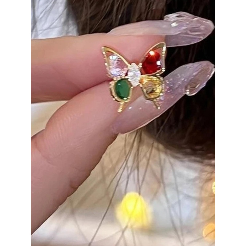 AKISON JEWELS Butterfly Alloy Studs Earrings