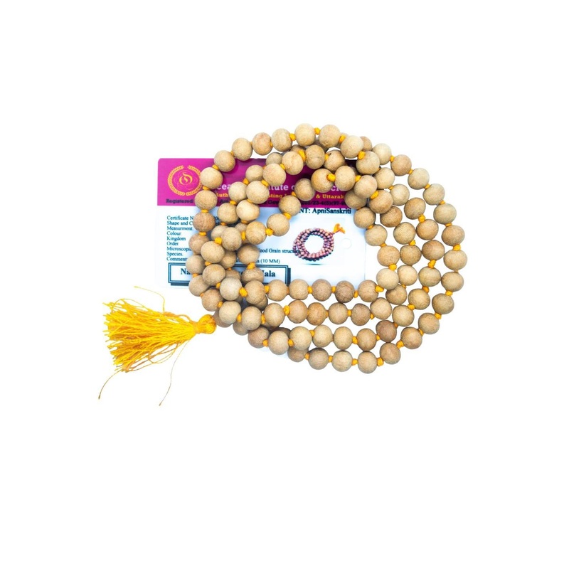 Apnisanskriti Unisex Chandan Sandalwood 108+1 10mm Mala
