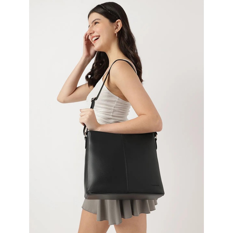 Fastrack Shopper Hobo Bag With Buckle Detail