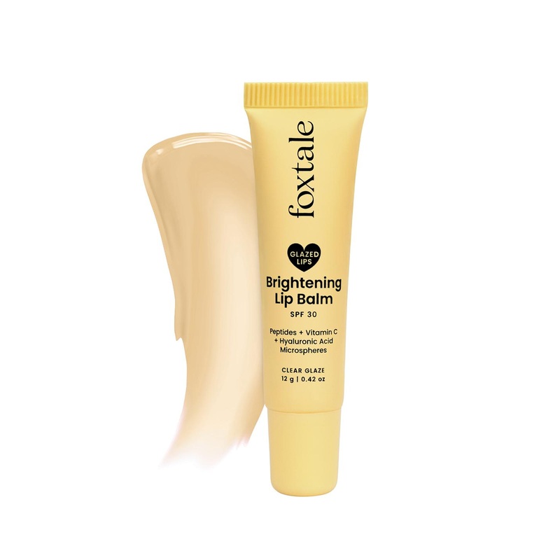 FoxTale SPF 30 Brightening Lip Balm with Peptides & Vit C – Clear Glaze – 12 g