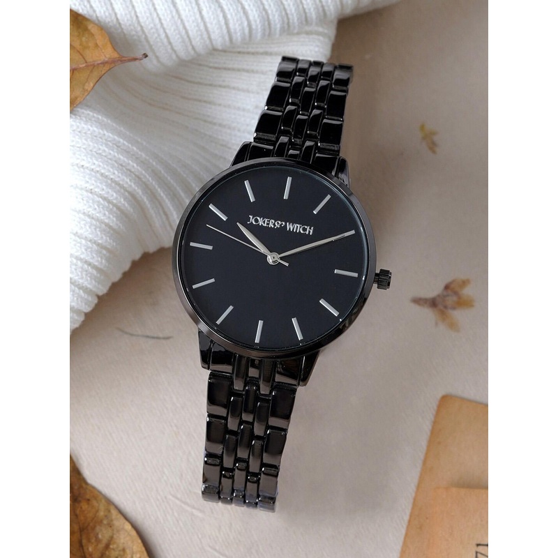 JOKER & WITCH Women Black Embellished Dial & Black Bracelet Style Straps Analogue Watch