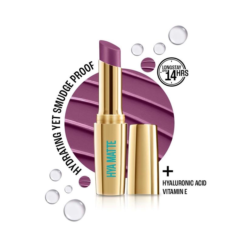 Lakme 9to5 Hya Matte Hydrating Smudgeproof Lipstick Lasts 14Hr 3.6g – Grape Goals PM5