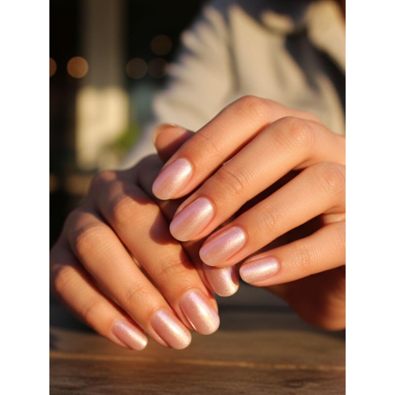 Lick 24 Pieces Oval Shape Nude Reusable Artificial Nails