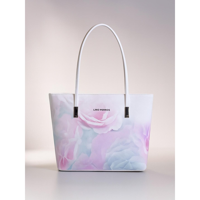 Lino Perros Pink & Off-White Printed Shoulder Bag