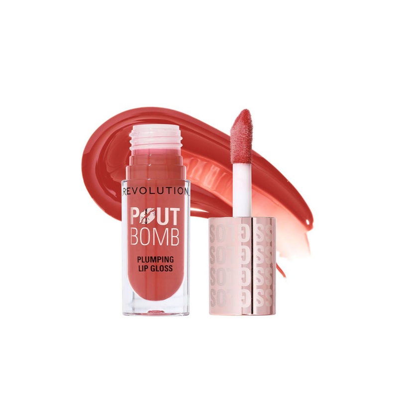 Makeup Revolution London Pout Bomb Plumping Lip Gloss – 4.6 ml – Melba Warm Peach
