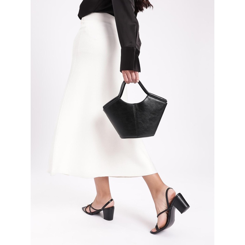 MANGO Crossbody Handheld Bag with Detachable Sling Strap