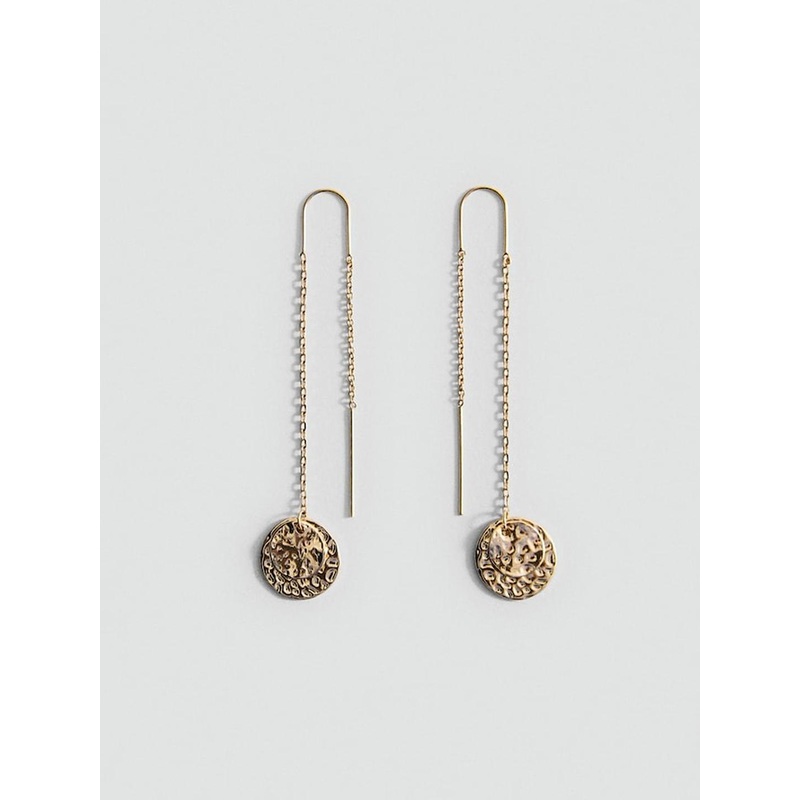 MANGO Textured Contemporary Drop Earrings