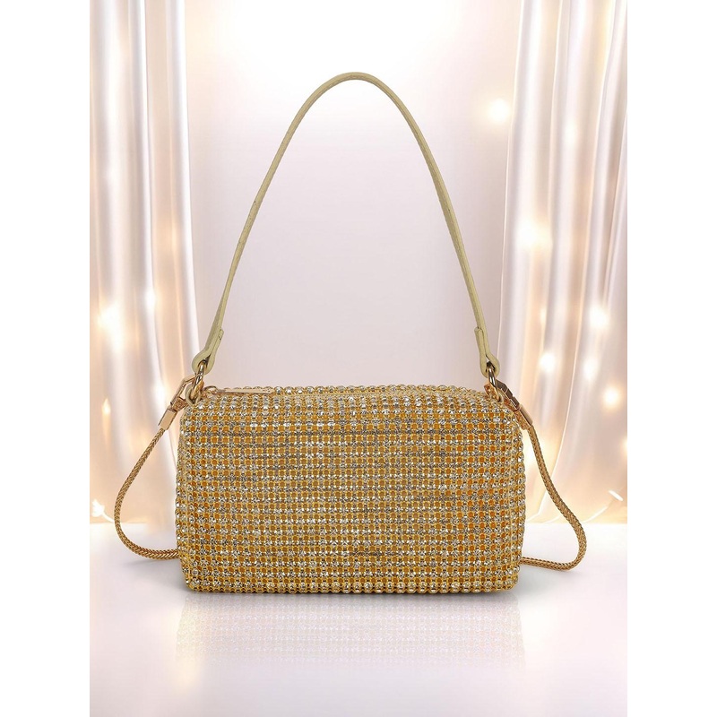 Mochi Women Embellished Baguette Shoulder Bag