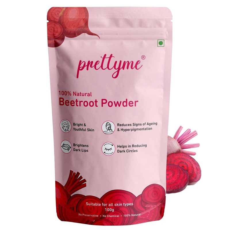 Prettyme Natural Beetroot Powder For Face Hair & Lips – 100 g