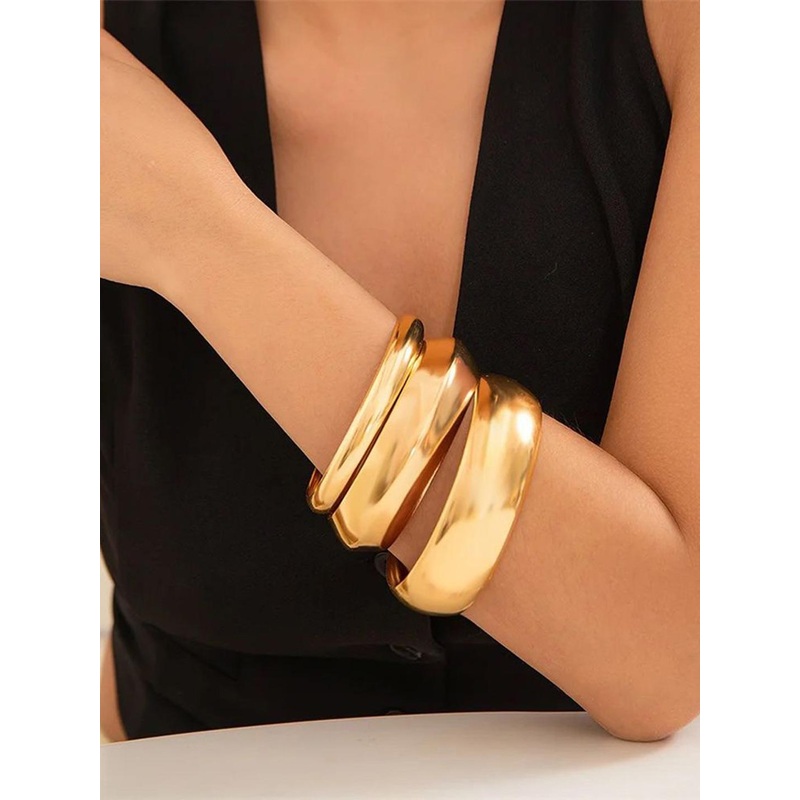 Shining Diva Fashion Set Of 3 Gold-Plated Bangle-Style Bracelet