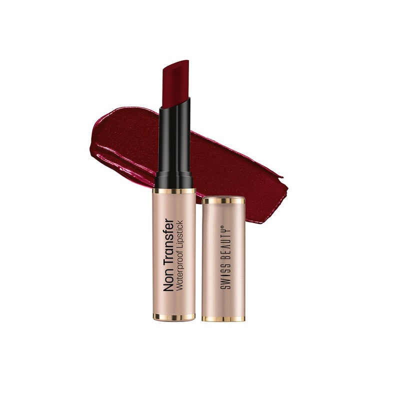 SWISS BEAUTY Non Transfer Waterproof Matte Lipstick – Royal Maroon 413