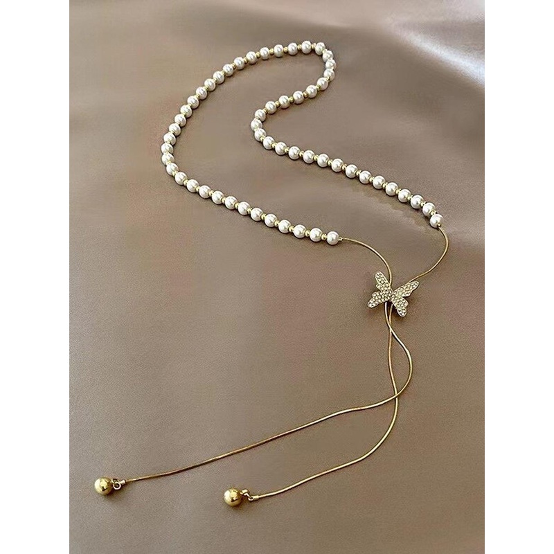 Thrillz Stainless Steel Gold-Plated Pearls Beaded Necklace