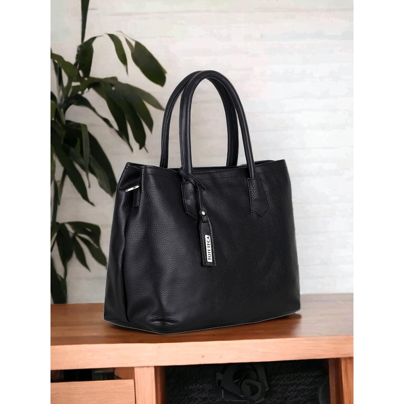 Toteteca Textured Structured Shoulder Bag With Tasselled