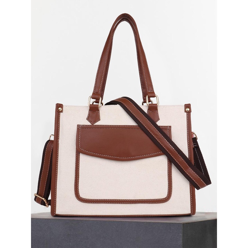 Womanix Women Colourblocked Structured Handheld Bag