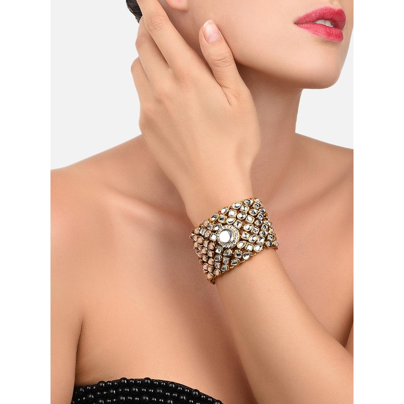 Zaveri Pearls Gold-Toned Wraparound Bracelet