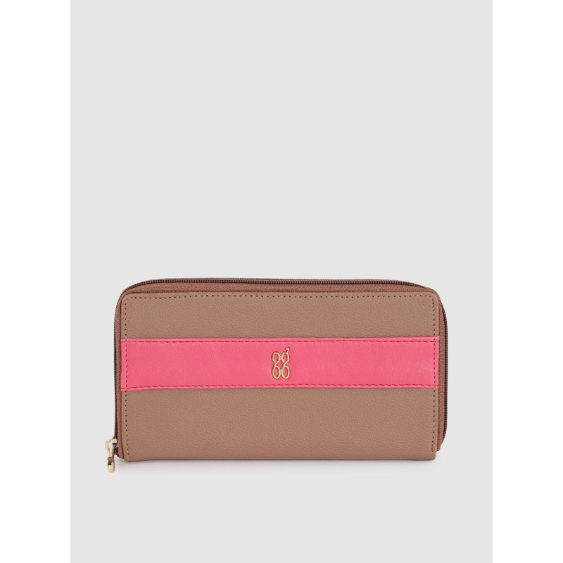 Baggit Women Pink Solid Zip Around Wallet