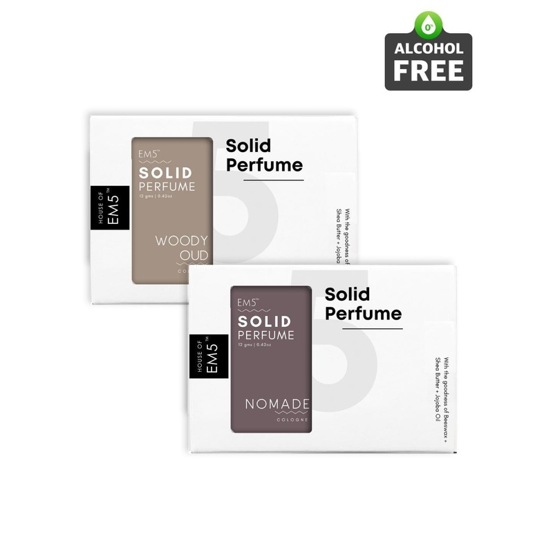EM5 Solid Set Of 2 Woody Oud & Nomade Cologne Perfume – 12g Each