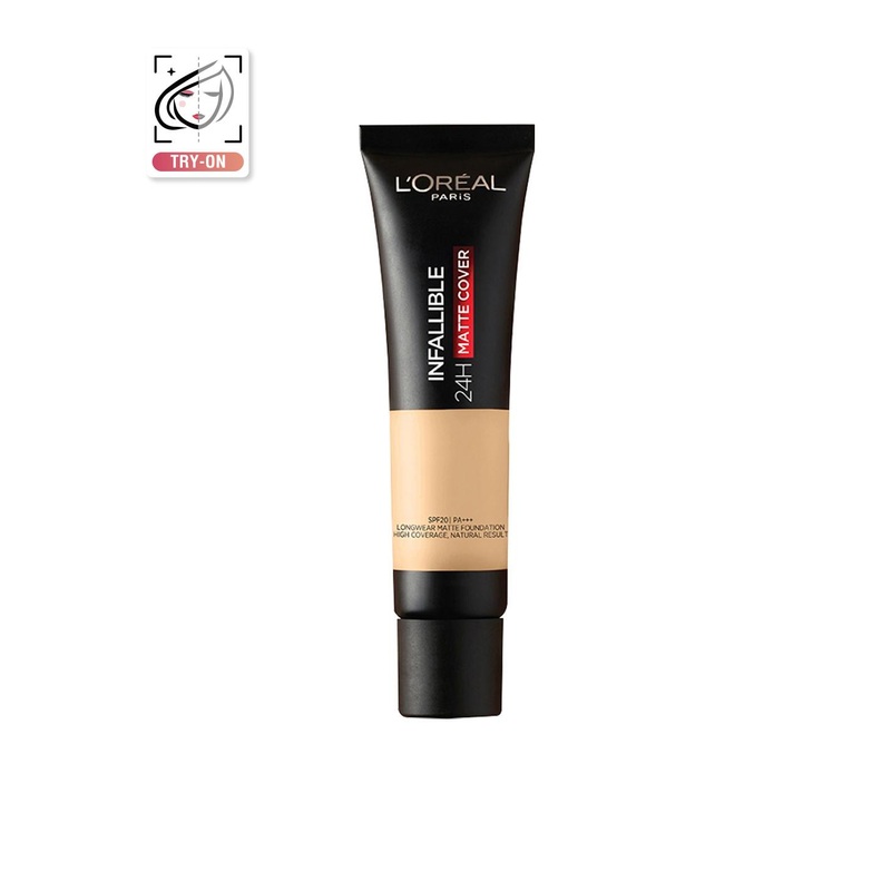LOreal Paris Infallible 24H Matte Cover SPF20 PA+++ Liquid Foundation 30ml- Light Ivory 30