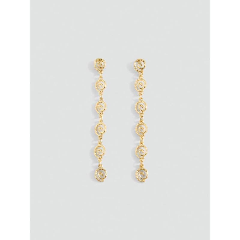 MANGO Contemporary Spiral Drop Earrings