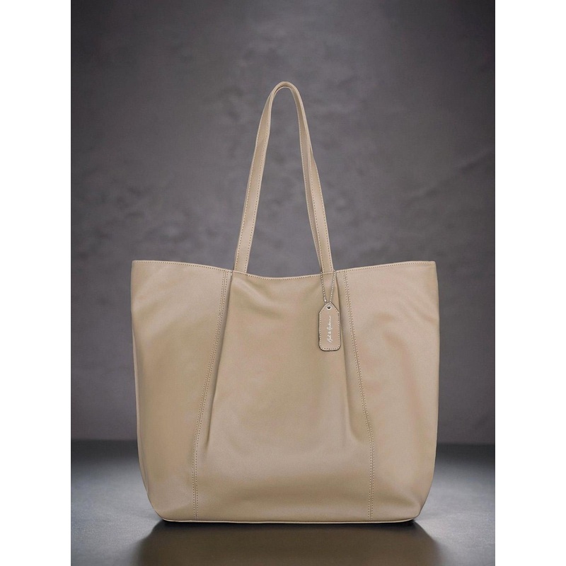 Mast & Harbour PU Oversized Shopper Tote Bag with Tasselled