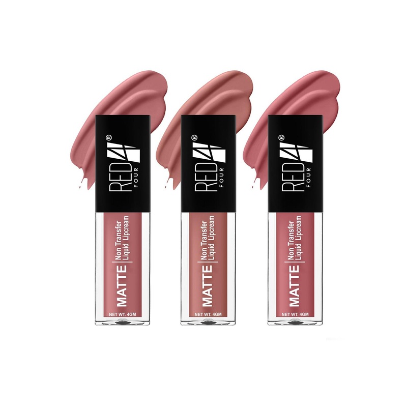 RED 4 Miss Perfect Set Of 3 Non Transfer Lip Cream Lipstick – 4 g Each – Shade 207-208-209