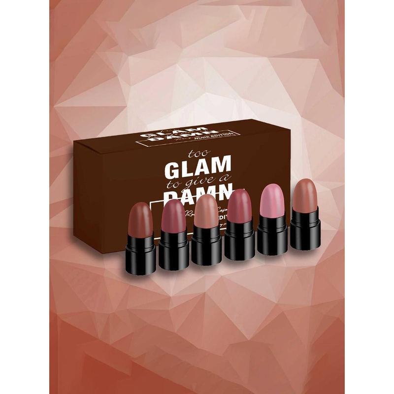 Ronzille 6 Pcs Too Glam To Give A Damn Matte Bullet Lipsticks 1g Each – Nude Edition