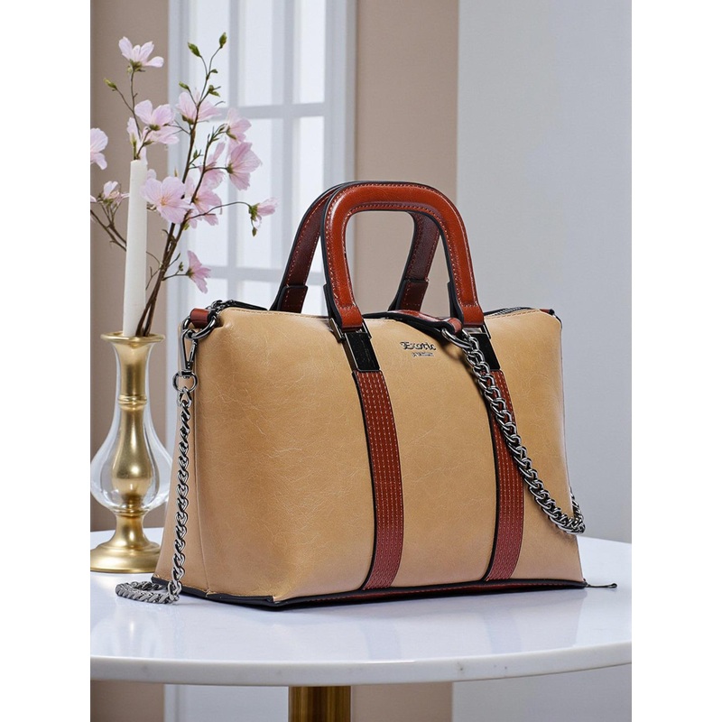 Exotic Women Textured Structured Leather Handheld Bag