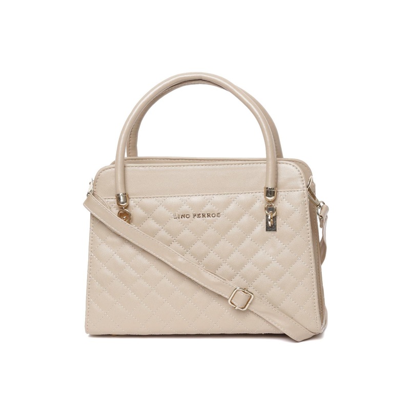 Lino Perros Beige Quilted Handheld Bag