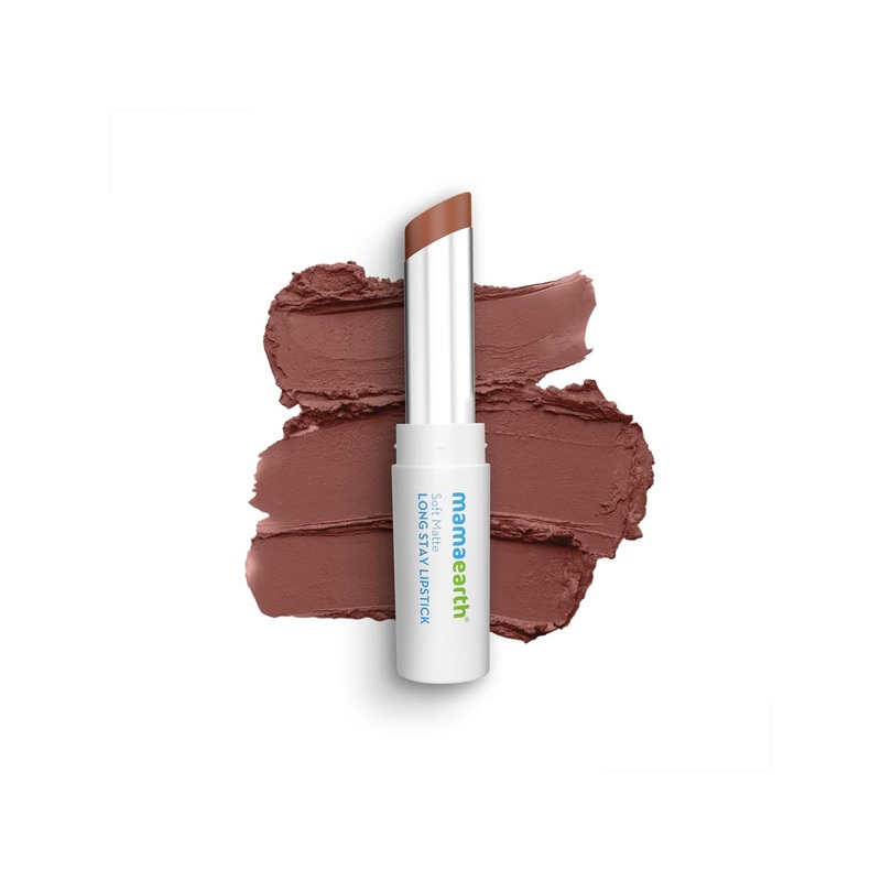 Mamaearth Soft Matte 12Hr Long Stay Lipstick with Jojoba Oil & Vitamin E 3.5g- Mocha Brown