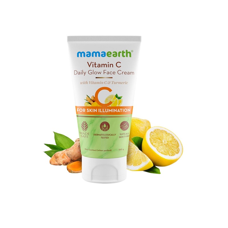 Mamaearth Vitamin C Daily Glow Face Cream with Vit.C & Turmeric for Skin Illumination 150g