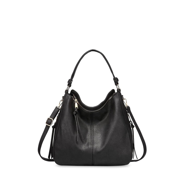 Mast & Harbour Black PU Structured Hobo Bag
