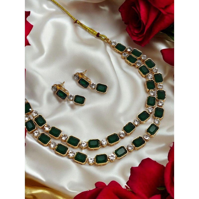 OOMPH Cubic Zirconia Stone Studded Jewellery Set