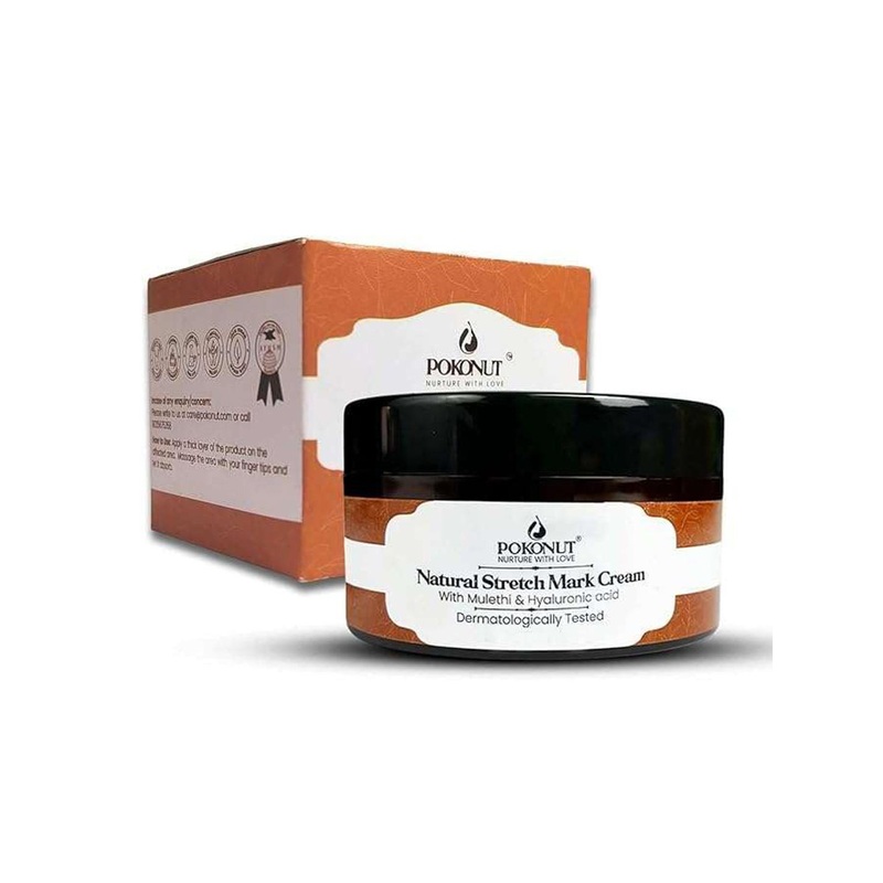 Pokonut Natural Stretch Mark Cream With Mulethi & Hyaluronic Acid – 50 g